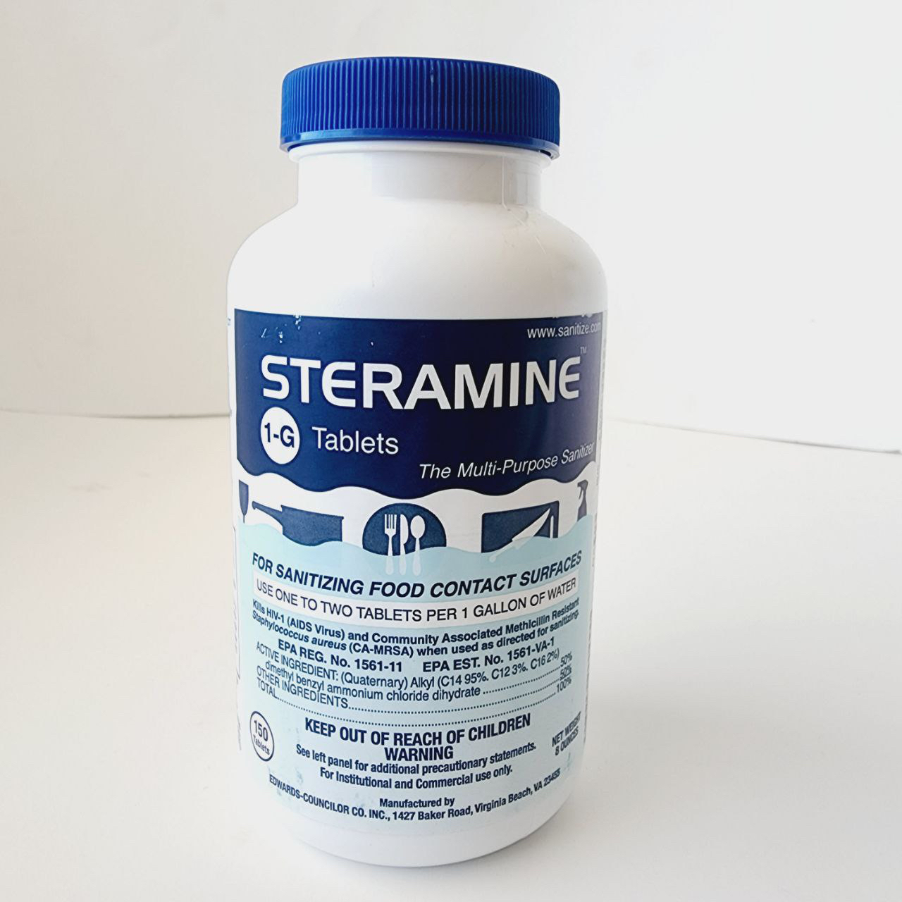Steramine Sanitizer Tablets 1-G (1 Bottle)